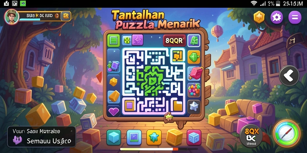 Screenshot gameplay 8QR dengan tampilan puzzle yang menyenangkan.