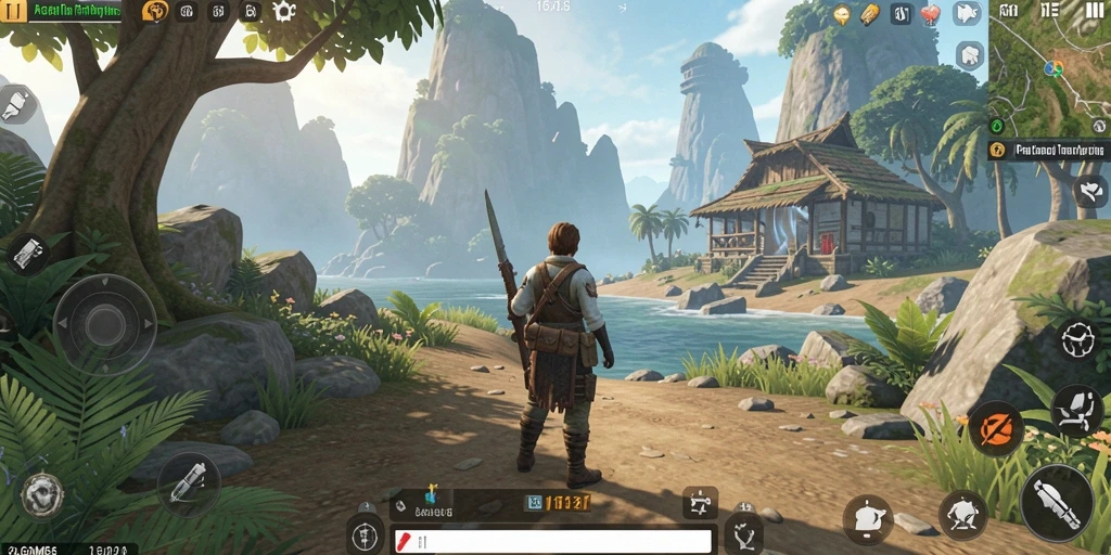 Tangkapan layar gameplay AGAM66 yang menampilkan eksplorasi dunia terbuka.