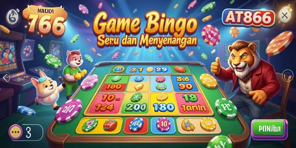 Screenshot AT866 menampilkan permainan Bingo yang seru dan interaktif.