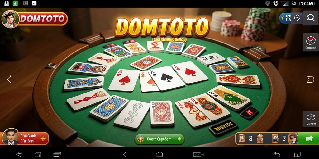 Tampilan gameplay seru game Gaple DOMTOTO yang penuh tantangan.