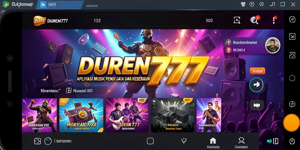 Tampilan utama DUREN777 dengan berbagai pilihan lagu musik.