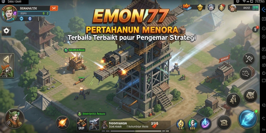Tampilan gameplay menegangkan di EMON777 dengan strategi Tower Defense yang seru.