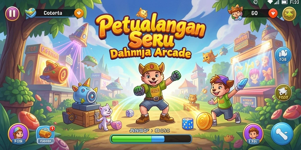 Tampilan gameplay F08 yang mengasyikkan dan penuh warna.