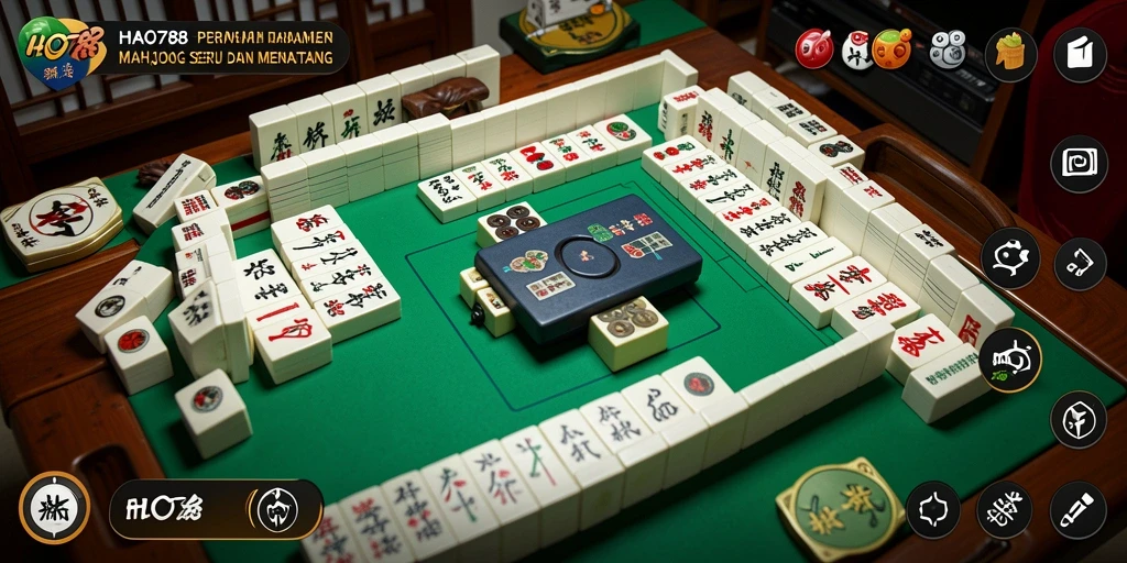 Tampilan gameplay seru dari HAO788 dengan batu mahjong.