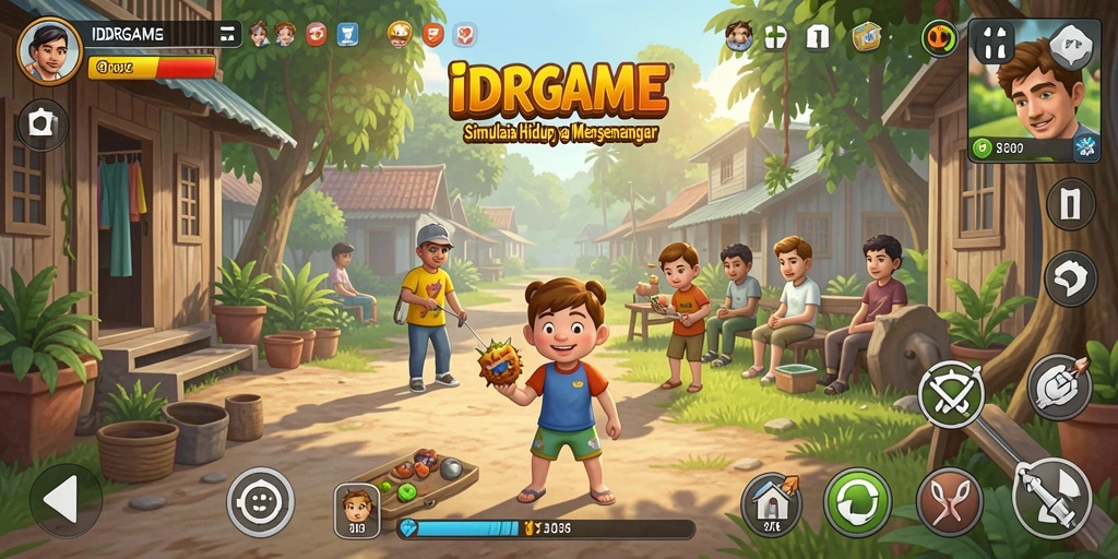 Tampilan gameplay <strong>IDRGAME</strong> yang imersif dalam simulasi kehidupan.