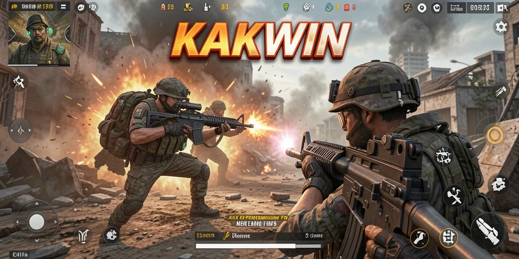 Tampilan gameplay KAKWIN dengan aksi menegangkan dan grafis memukau.