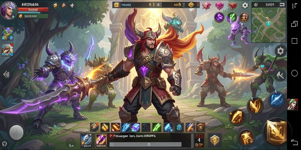 Screenshot tampilan gameplay dalam dunia MMORPG KRISNA96 yang menakjubkan.