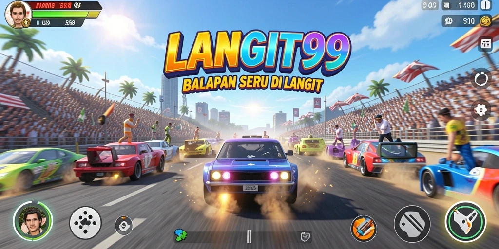 Screenshot utama LANGIT99 menampilkan balapan mendebarkan di langit.