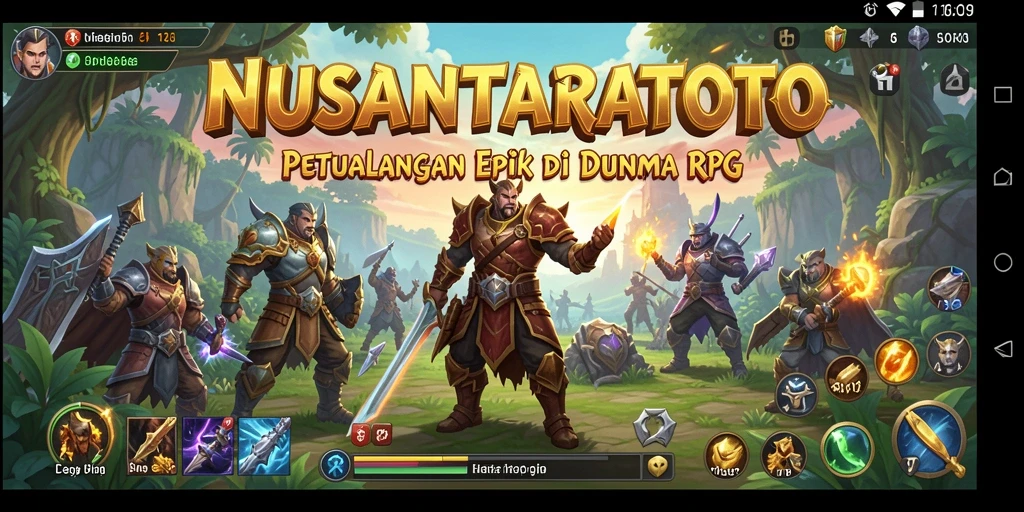 Tampilan gameplay NUSANTARATOTO dengan aksi pertempuran RPG yang mendebarkan.