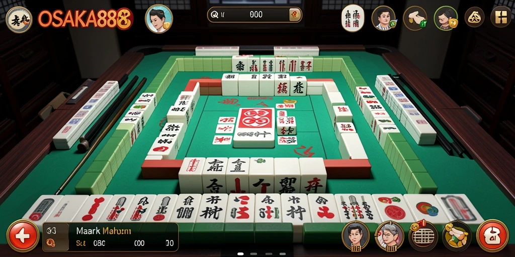 Tampilan gameplay OSAKA88 yang seru saat bermain Mahjong.