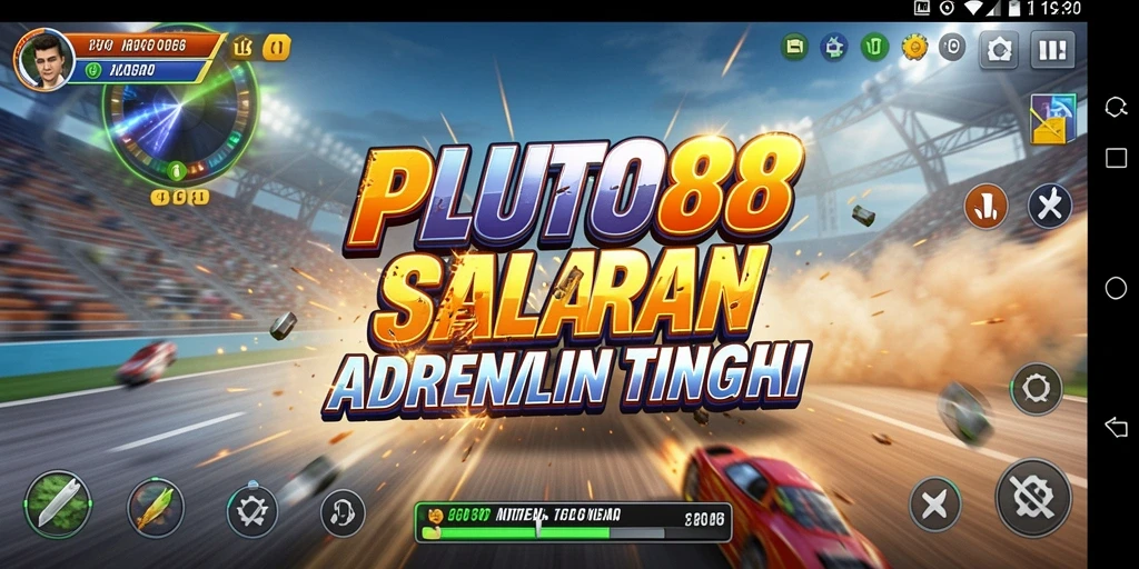 Tampilan gameplay balapan yang seru dan menegangkan di PLUTO88.