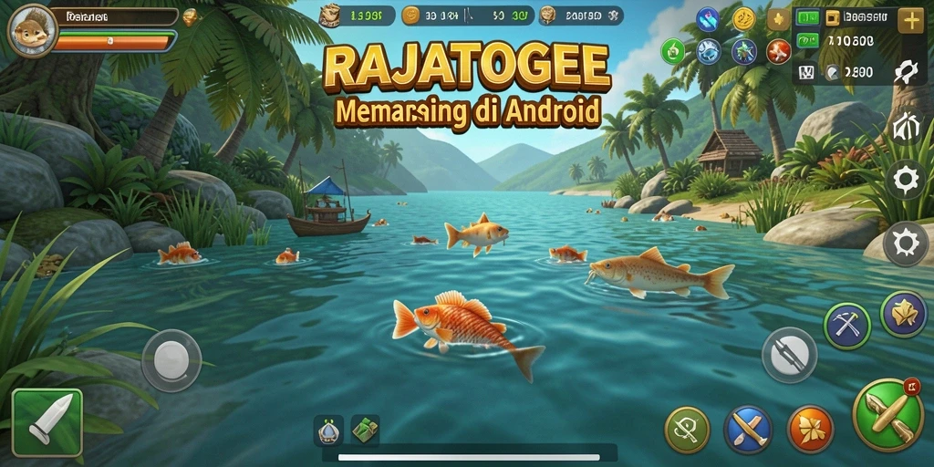 Screenshot gameplay RAJATOGEL menampilkan aksi memancing yang menarik.