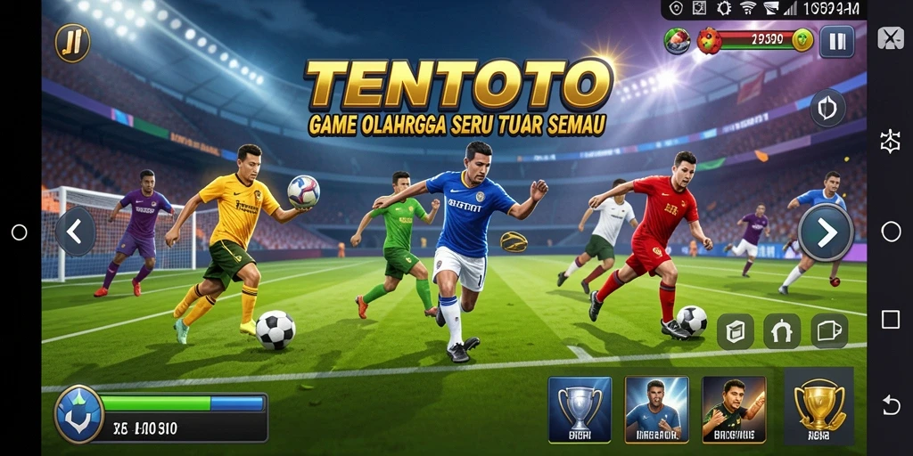 Gameplay seru di TENTOTO dengan berbagai jenis olahraga.
