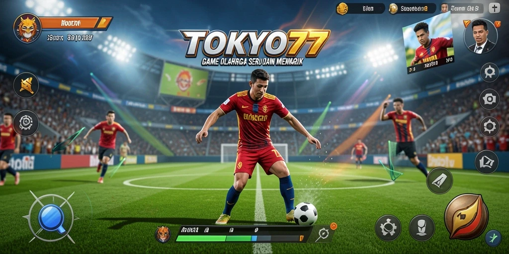 Screenshot gameplay seru dari TOKYO77 yang memperlihatkan aksi olahraga.